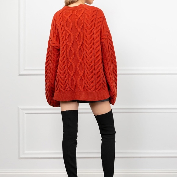 Oversized Eunice Brick Red Sweater - Picture 13 of 16